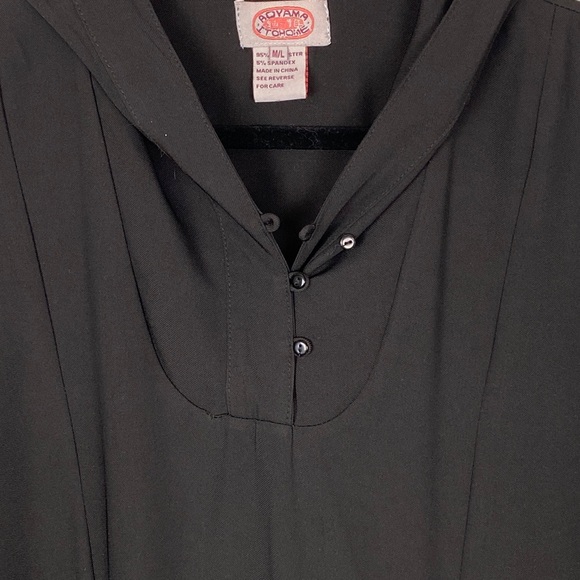 Aoyama Itchome Black Tunic Mini Dress Hooded Pullover Size M/L - Picture 7 of 8